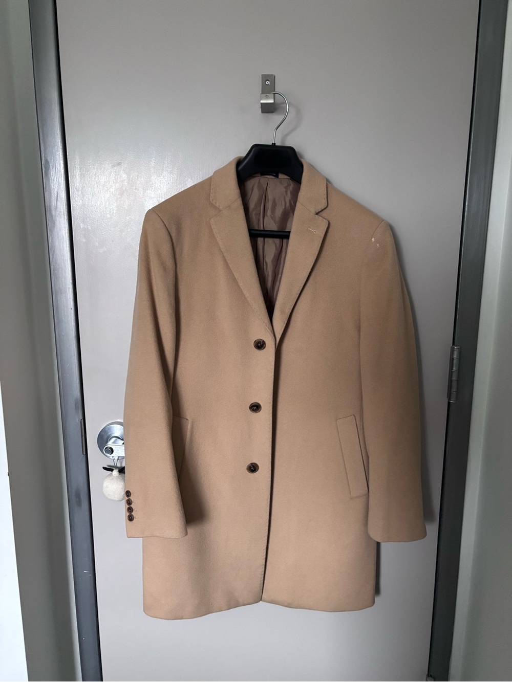 Macy's Men's Camel Tan Wool-Blend Pea Coat